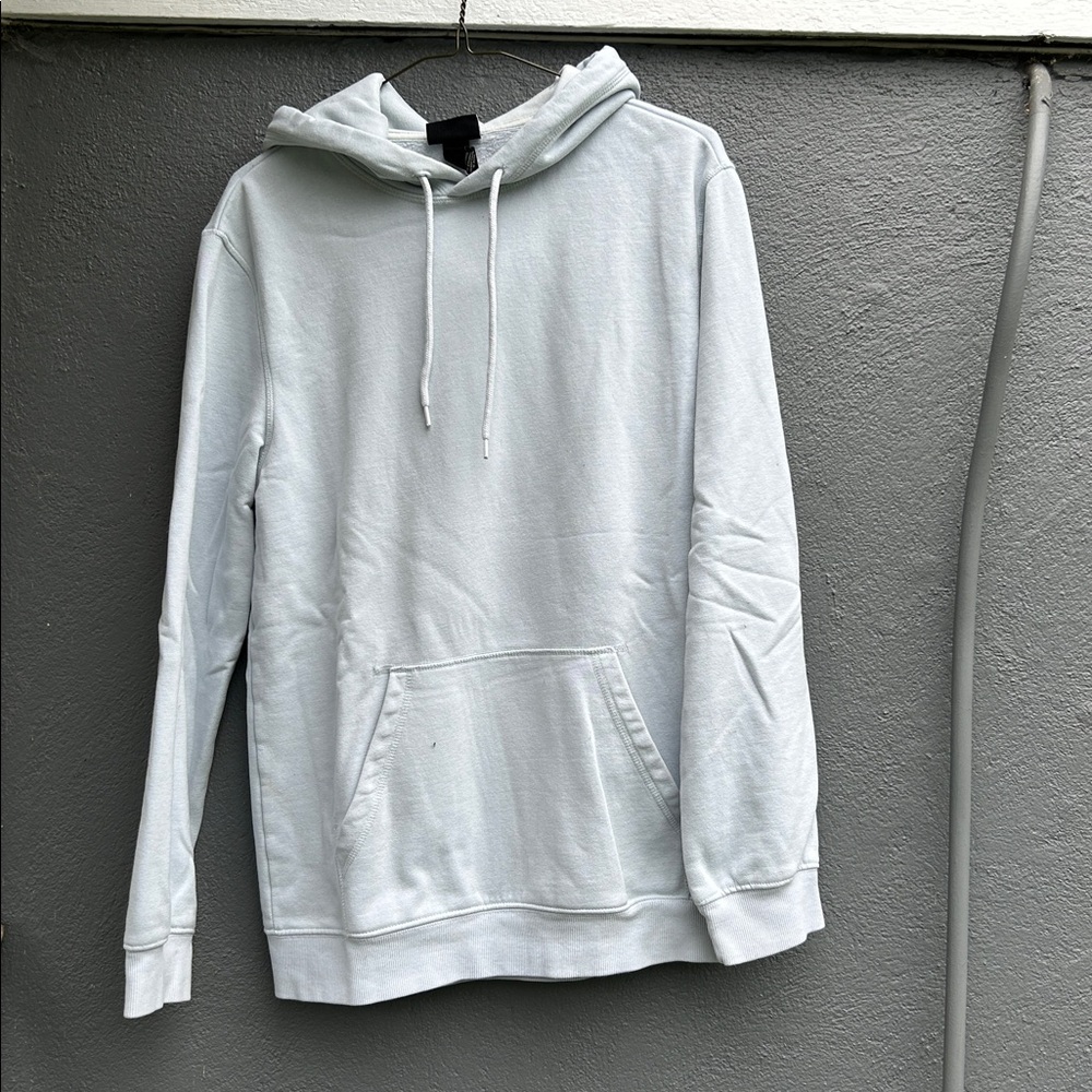 H&M Baby Blue Relaxed Fit Hoodie Sweatshirt Size Small